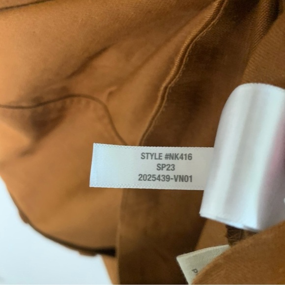 Madewell womens puff sleeve midi dress warm coffee brown linen blend 4 NEW - Picture 8 of 10